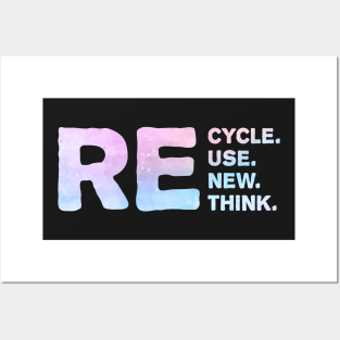 Recycle Reuse Renew Rethink For Earth Day Recycling 2023 Posters and Art